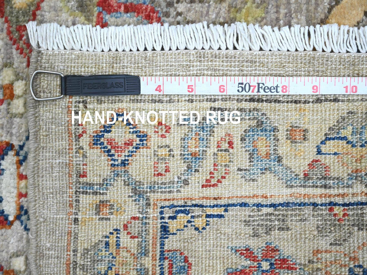 Peshawar Oushak hand-knotted wool runner in Gray, 3' x 9'8" — SKU O089815 (view 6)