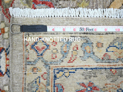 Peshawar Oushak hand-knotted wool runner in Gray, 3' x 9'8" — SKU O089815 (view 6)