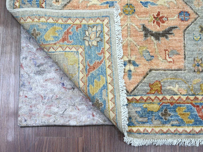 Peshawar Oushak hand-knotted wool runner in Gray & Blue, 2'7" x 10'1" — SKU O089816 (view 2)