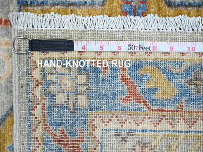 Peshawar Oushak hand-knotted wool runner in Gray & Blue, 2'7" x 10'1" — SKU O089816 (view 6)