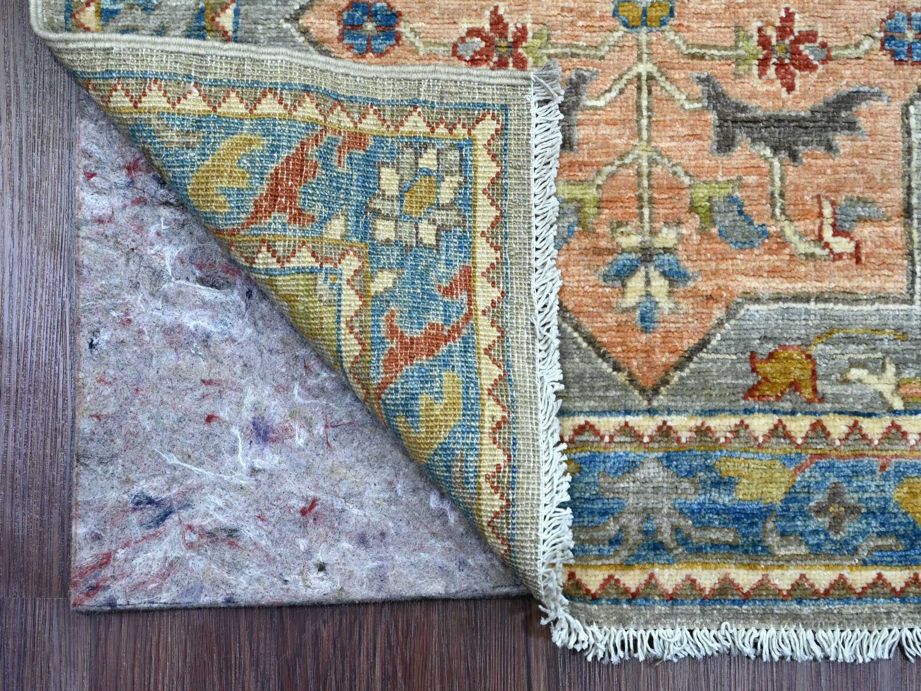Gray 2'8" x 10'2" Oushak / Peshawar Hand knotted Wool Rug - Sku: O089819