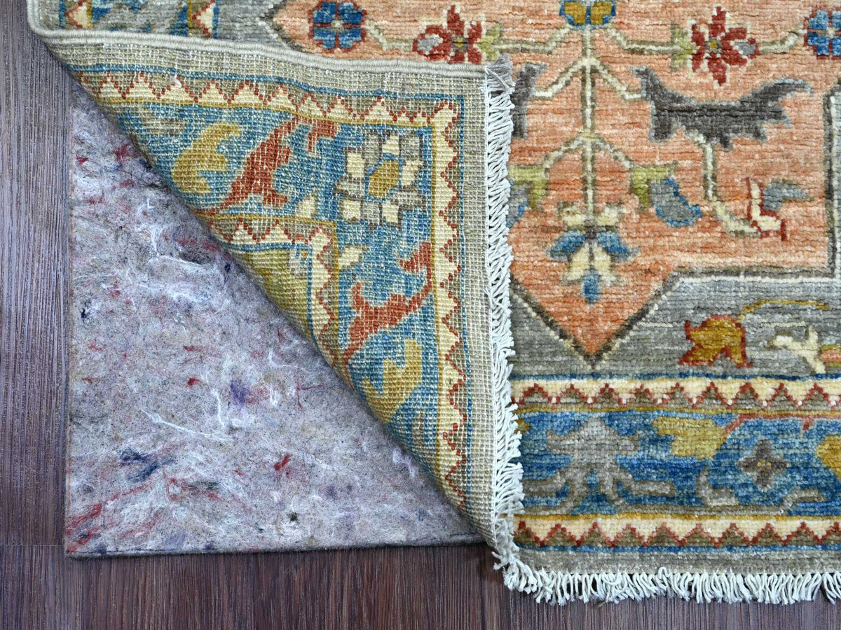 Peshawar Oushak hand-knotted wool runner in Gray & Blue, 2'8" x 10'2" — SKU O089819 (view 2)