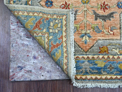 Peshawar Oushak hand-knotted wool runner in Gray & Blue, 2'8" x 10'2" — SKU O089819 (view 2)