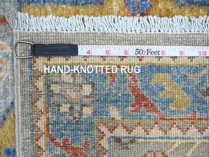 Peshawar Oushak hand-knotted wool runner in Gray & Blue, 2'8" x 10'2" — SKU O089819 (view 6)