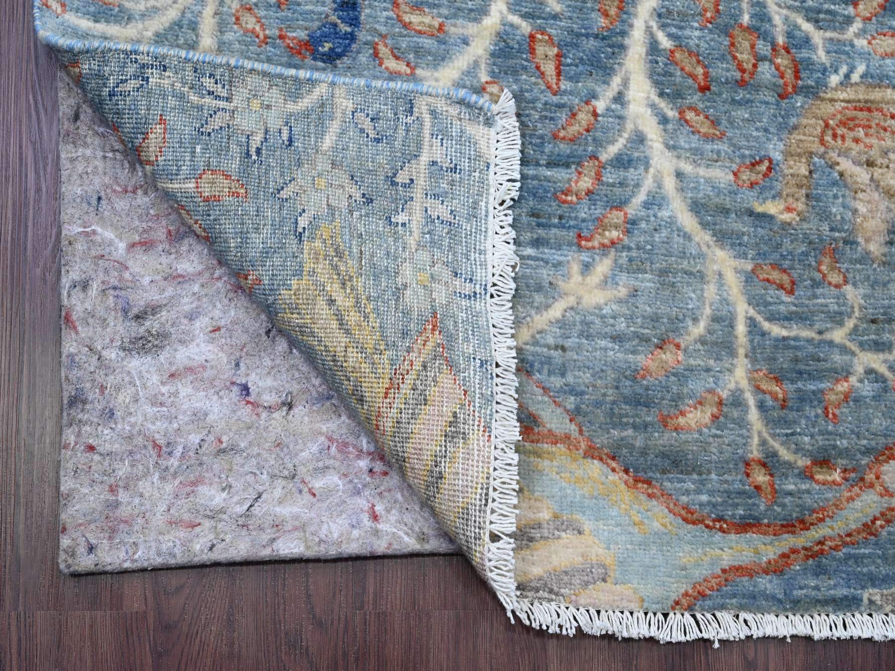 Peshawar Oushak hand-knotted wool runner in Blue, 2'6" x 25'7" — SKU O089823 (view 2)
