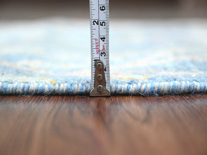 Blue 2'6" x 25'7" Oushak And Peshawar Hand knotted Wool Rug - Sku: O089823