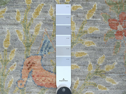 Peshawar Oushak hand-knotted wool runner in Gray, 2'6" x 16' — SKU O089824 (view 3)