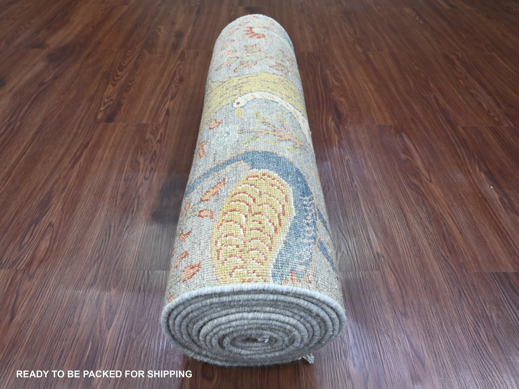Peshawar Oushak hand-knotted wool runner in Gray, 2'6" x 16' — SKU O089824 (view 4)