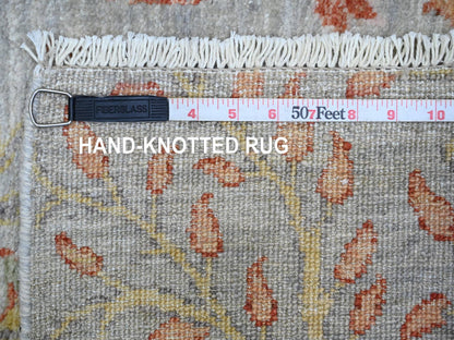 Peshawar Oushak hand-knotted wool runner in Gray, 2'6" x 16' — SKU O089824 (view 6)