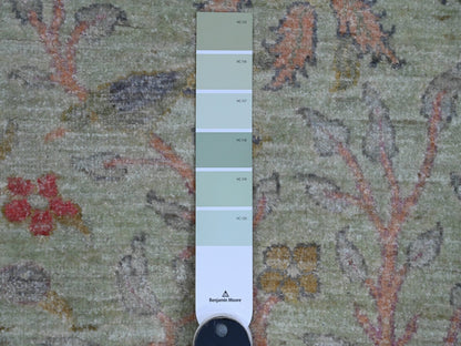 Green 5'0" x 6'2" Oushak / Peshawar Hand knotted Wool Rug - Sku: O089828