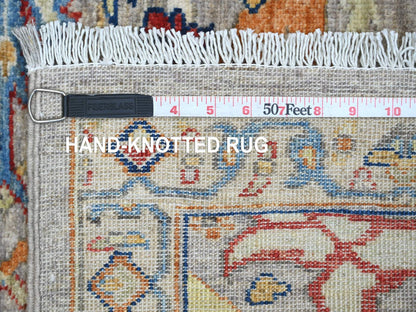 Peshawar Oushak hand-knotted wool runner in Gray & Ivory, 2'11" x 10'10" — SKU O089830 (view 6)