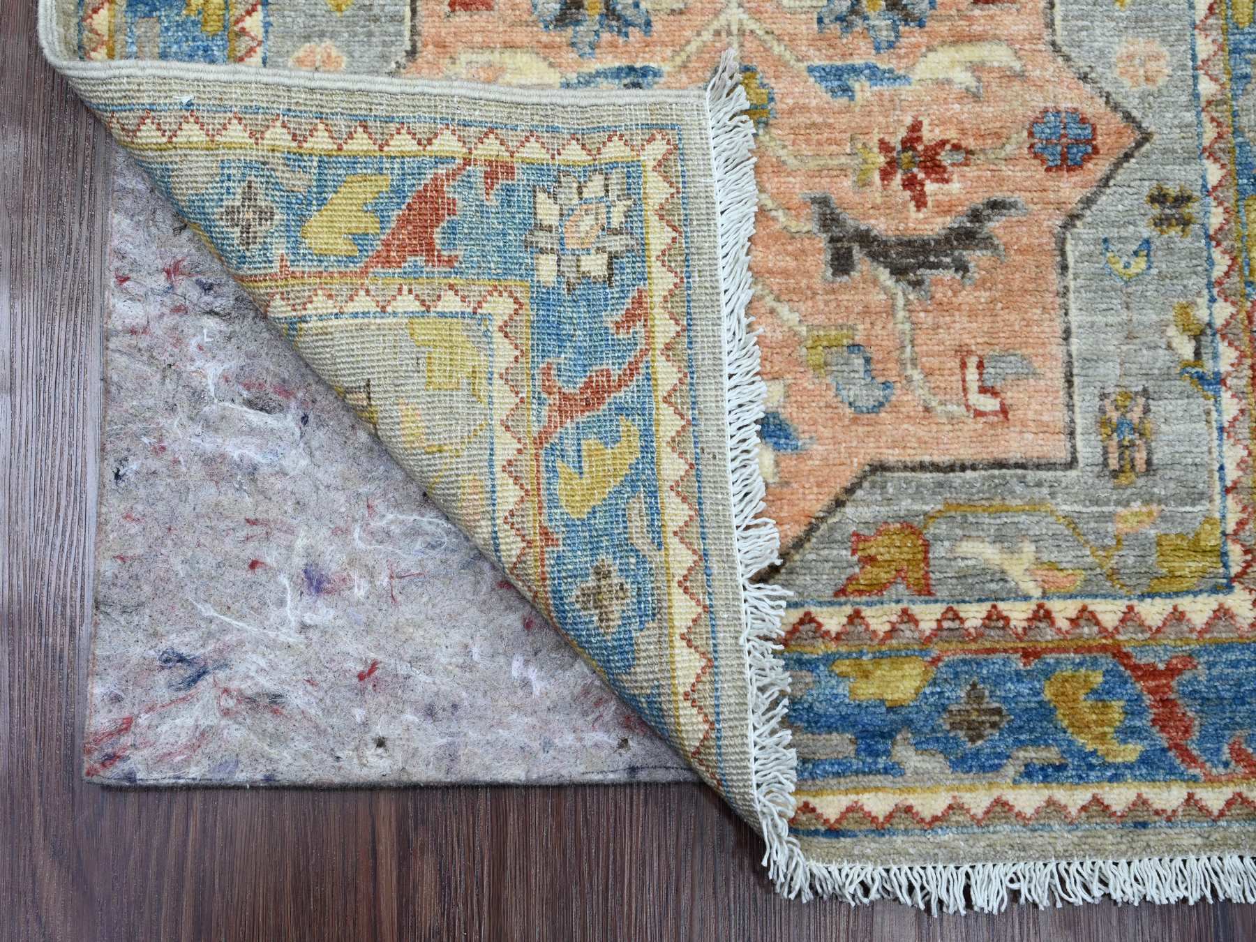 Gray 2'7" x 10'2" Oushak / Peshawar Hand knotted Wool Rug - Sku: O089831