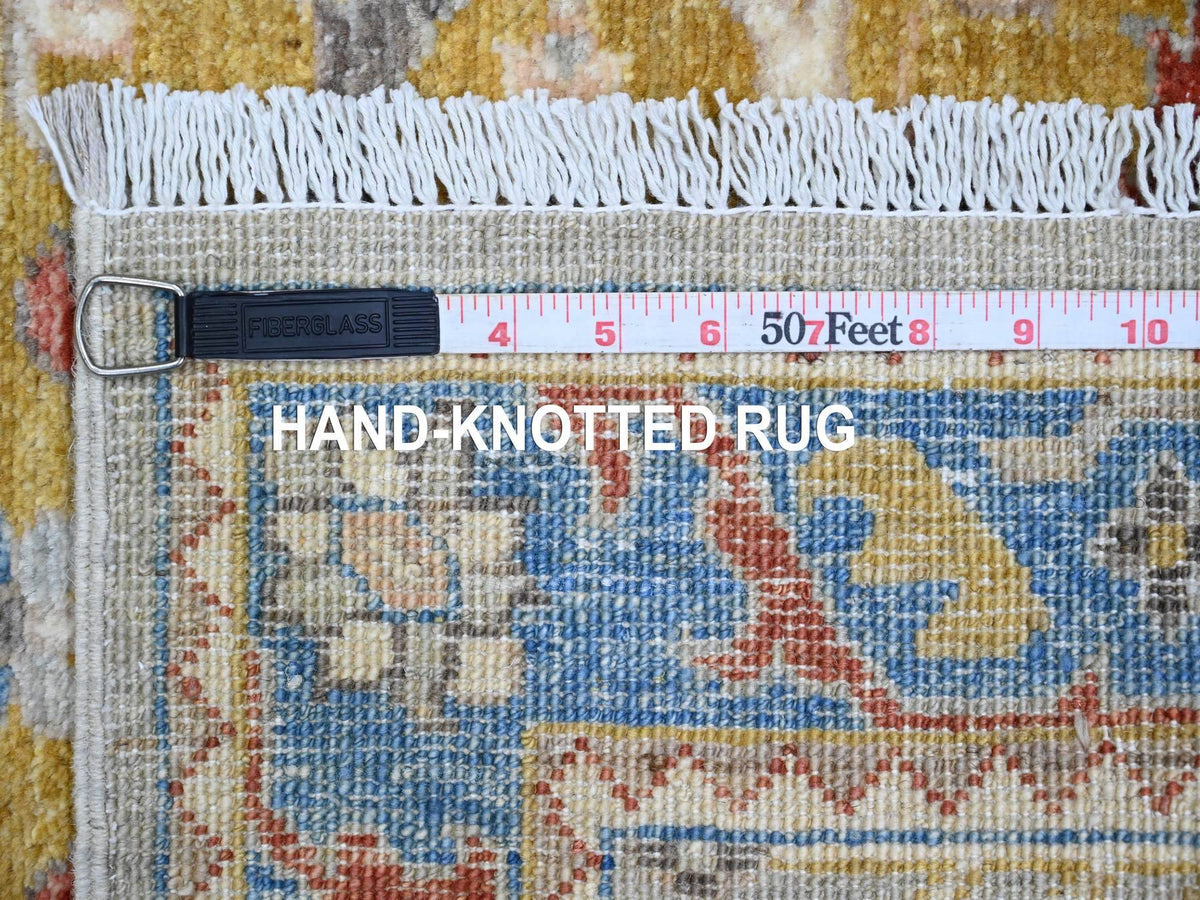 Peshawar Oushak hand-knotted wool runner in Gray & Blue, 2'7" x 10'2" — SKU O089831 (view 6)