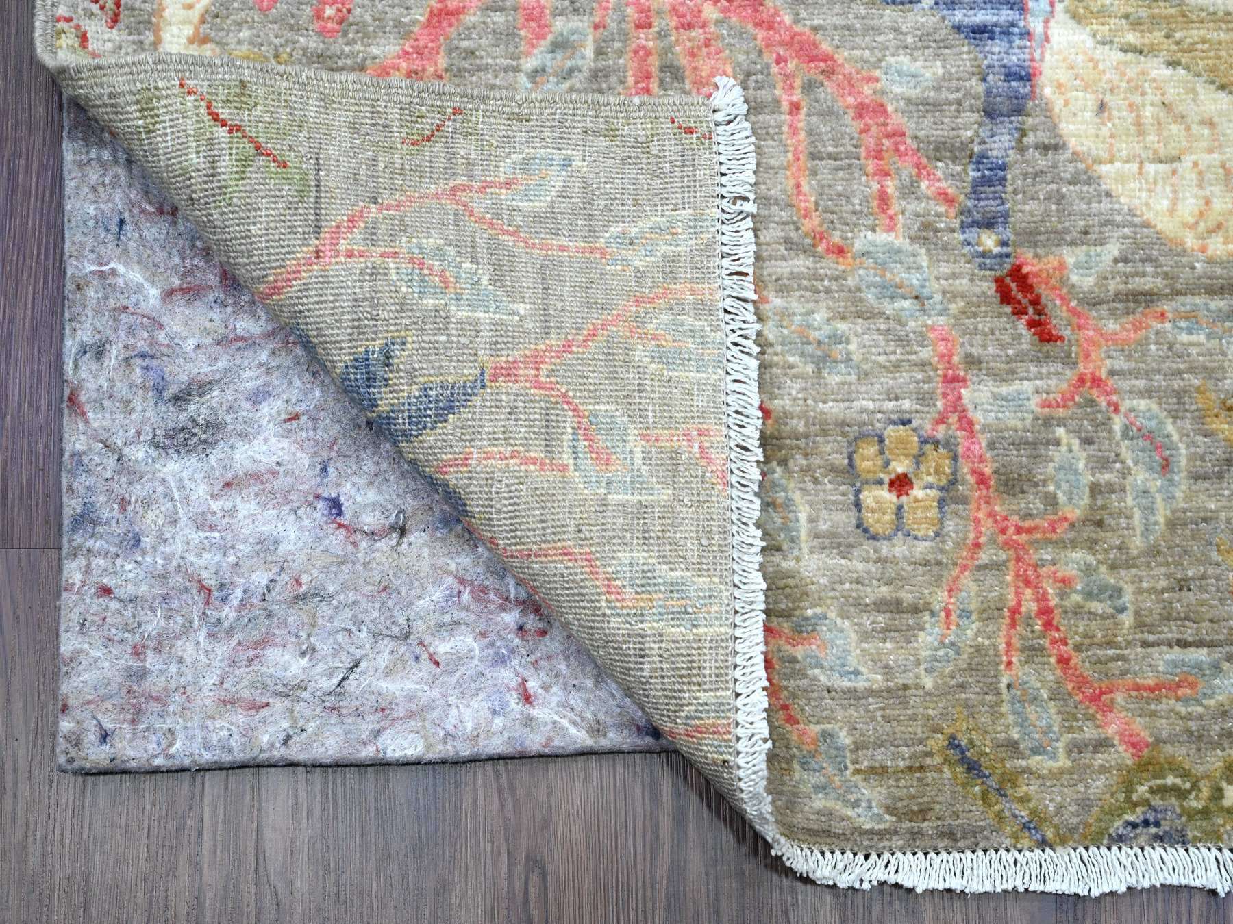 Peshawar Oushak hand-knotted wool runner in Gray, 3' x 19'5" — SKU O089837 (view 2)