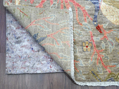 Peshawar Oushak hand-knotted wool runner in Gray, 3' x 19'5" — SKU O089837 (view 2)