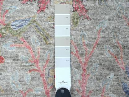 Grey 3'0" x 19'5" Oushak And Peshawar Hand knotted Wool Rug - Sku: O089837