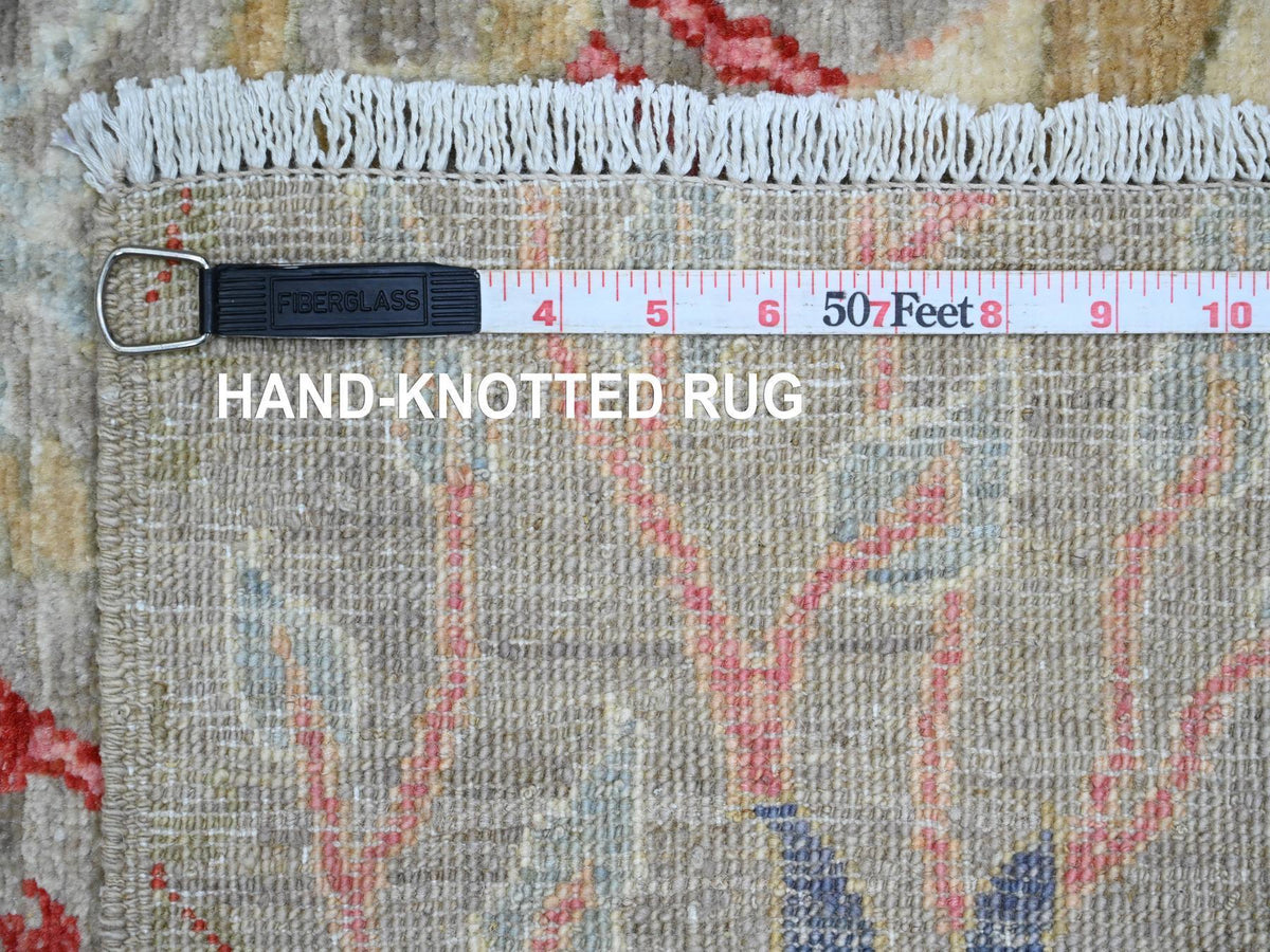 Peshawar Oushak hand-knotted wool runner in Gray, 3' x 19'5" — SKU O089837 (view 6)