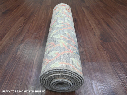 Peshawar Oushak hand-knotted wool runner in Gray, 2'7" x 11'8" — SKU O089839 (view 4)