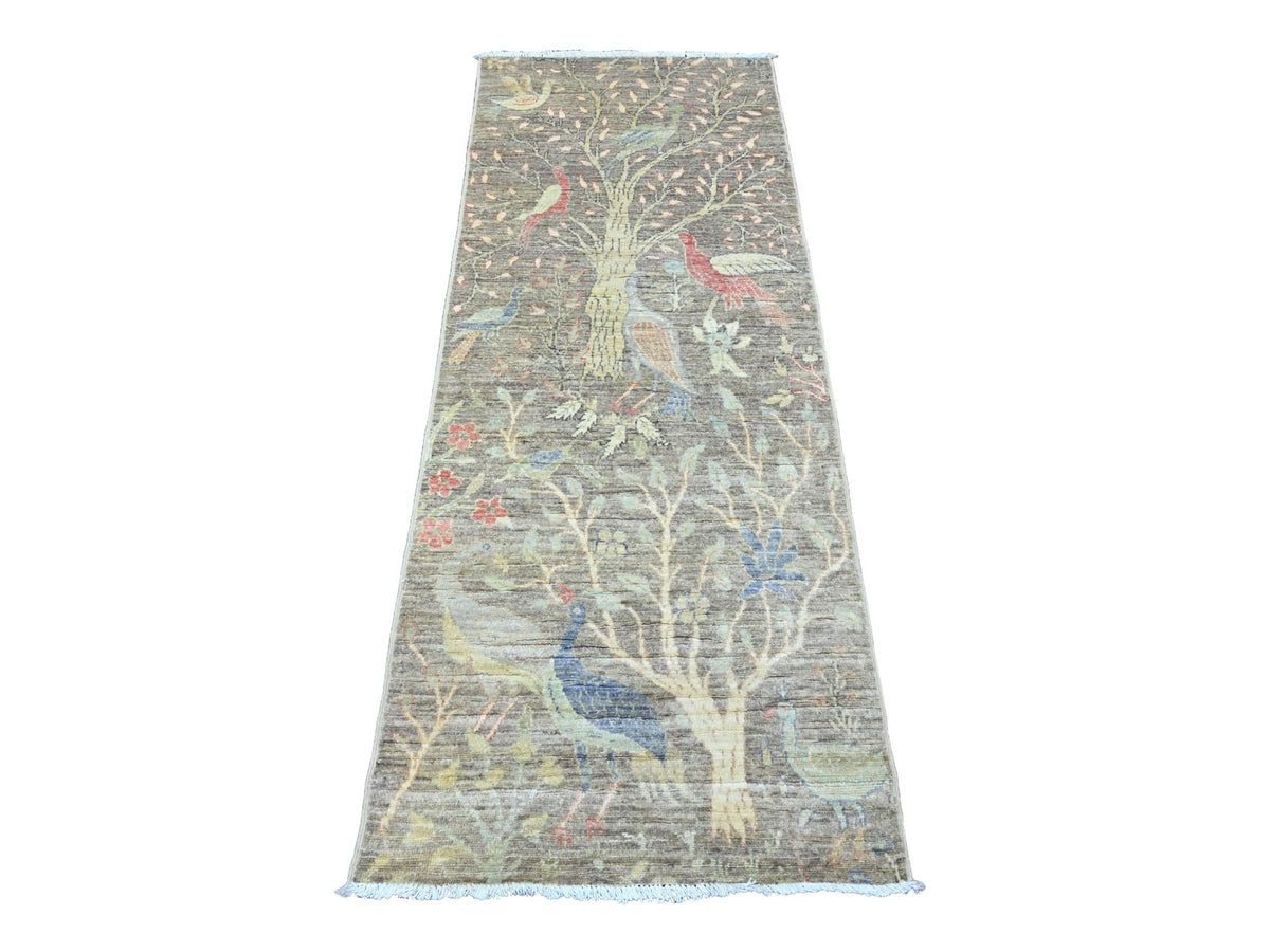 Peshawar Oushak hand-knotted wool runner in Gray, 2'4" x 6'1" — SKU O089840
