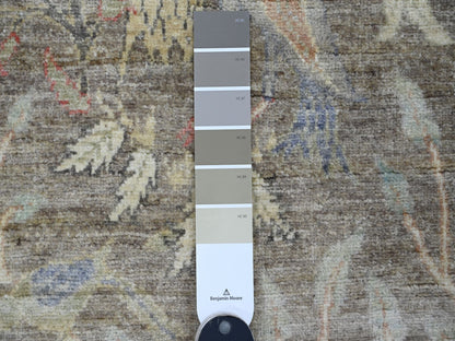 Grey 2'4" x 6'1" Oushak And Peshawar Hand knotted Wool Rug - Sku: O089840
