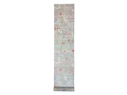Peshawar Oushak hand-knotted wool runner in Gray, 3' x 24' — SKU O089841