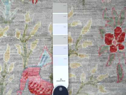 Grey 3'0" x 24'0" Oushak And Peshawar Hand knotted Wool Rug - Sku: O089841