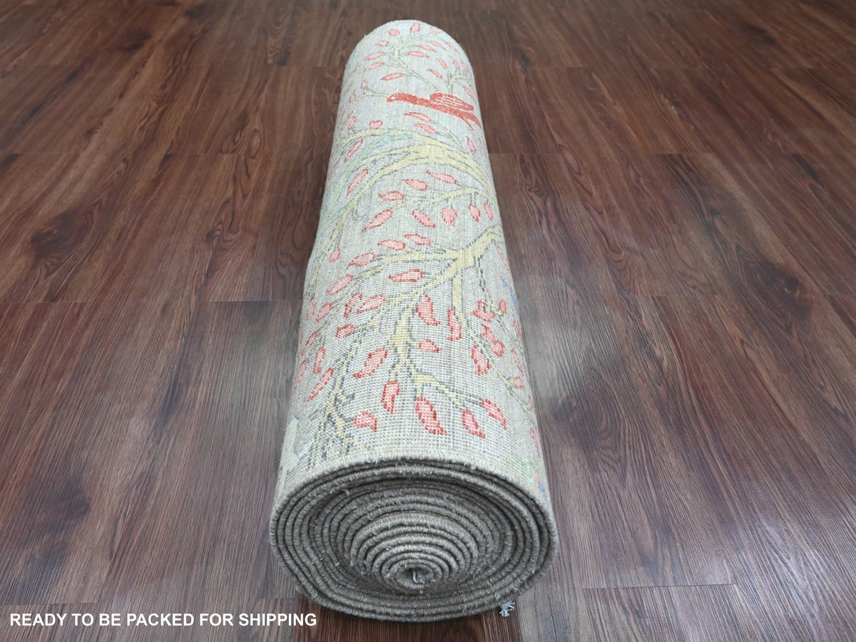 Peshawar Oushak hand-knotted wool runner in Gray, 3' x 24' — SKU O089841 (view 4)