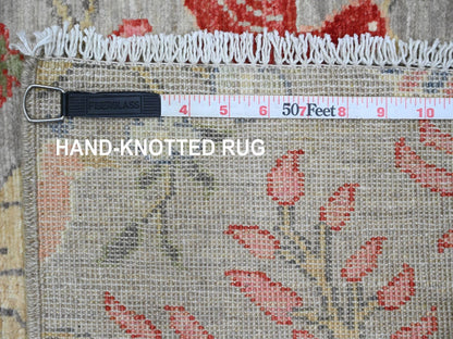 Peshawar Oushak hand-knotted wool runner in Gray, 3' x 24' — SKU O089841 (view 6)