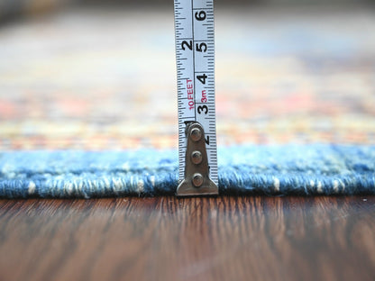 Blue 5'11" x 9'0" Oushak And Peshawar Hand knotted Wool Rug - Sku: O089844