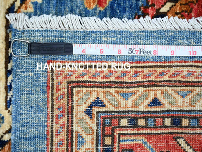Blue 5'11" x 9'0" Oushak And Peshawar Hand knotted Wool Rug - Sku: O089844