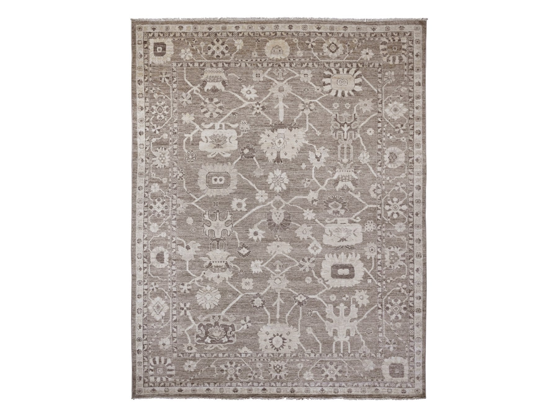Oushak Oushak hand-knotted wool rug in Brown, 9' x 11'9" — SKU O089867