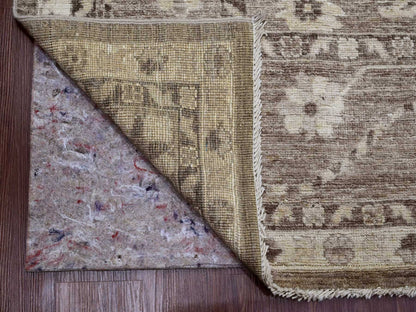 Brown 9'0" x 11'9" Oushak / Peshawar Hand knotted Wool Rug - Sku: O089867