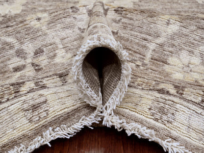 Brown 9'0" x 11'9" Oushak / Peshawar Hand knotted Wool Rug - Sku: O089867