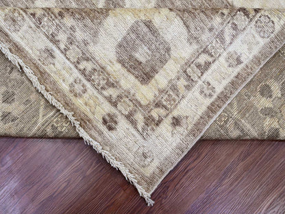 Brown 9'0" x 11'9" Oushak / Peshawar Hand knotted Wool Rug - Sku: O089867
