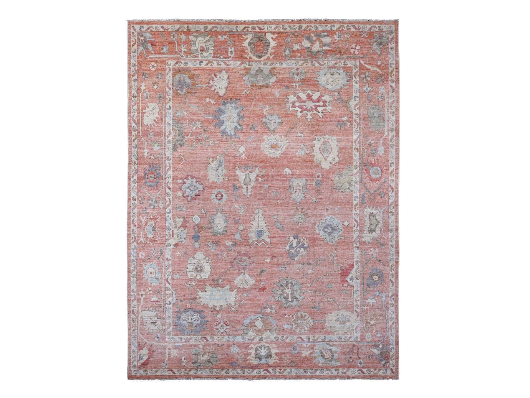 Oushak Oushak hand-knotted wool rug in Red, 8'11" x 11'9" — SKU O089869