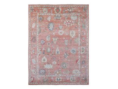 Oushak Oushak hand-knotted wool rug in Red, 8'11" x 11'9" — SKU O089869