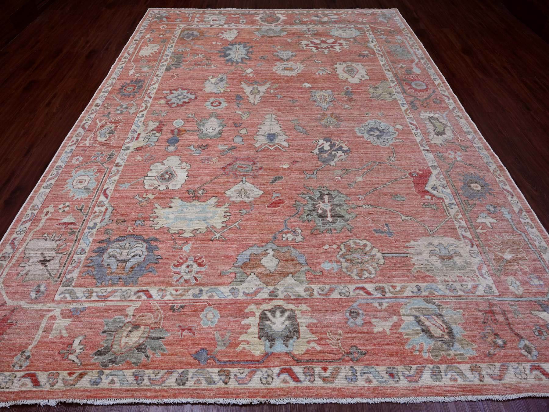 Oushak Oushak hand-knotted wool rug in Red, 8'11" x 11'9" — SKU O089869 (view 2)