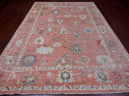 Oushak Oushak hand-knotted wool rug in Red, 8'11" x 11'9" — SKU O089869 (view 2)