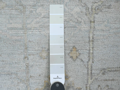 Grey 2'11" x 9'9" Oushak And Peshawar Hand knotted Wool Rug - Sku: O089874