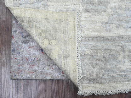 Ivory 2'8" x 6'0" Oushak And Peshawar Hand knotted Wool Rug - Sku: O089876