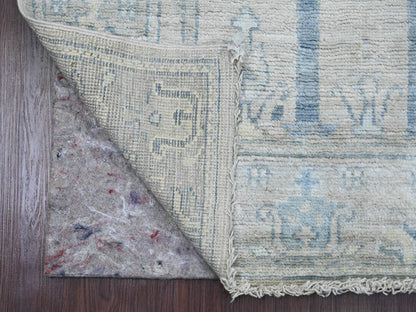 Oushak Oushak hand-knotted wool runner in Ivory & Gray, 2'10" x 10' — SKU O089878 (view 2)