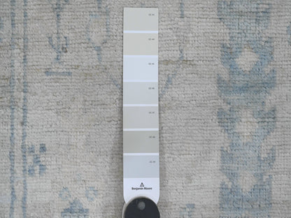 Oushak Oushak hand-knotted wool runner in Ivory & Gray, 2'10" x 10' — SKU O089878 (view 3)