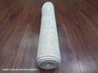 Oushak Oushak hand-knotted wool runner in Ivory & Gray, 2'10" x 10' — SKU O089878 (view 4)