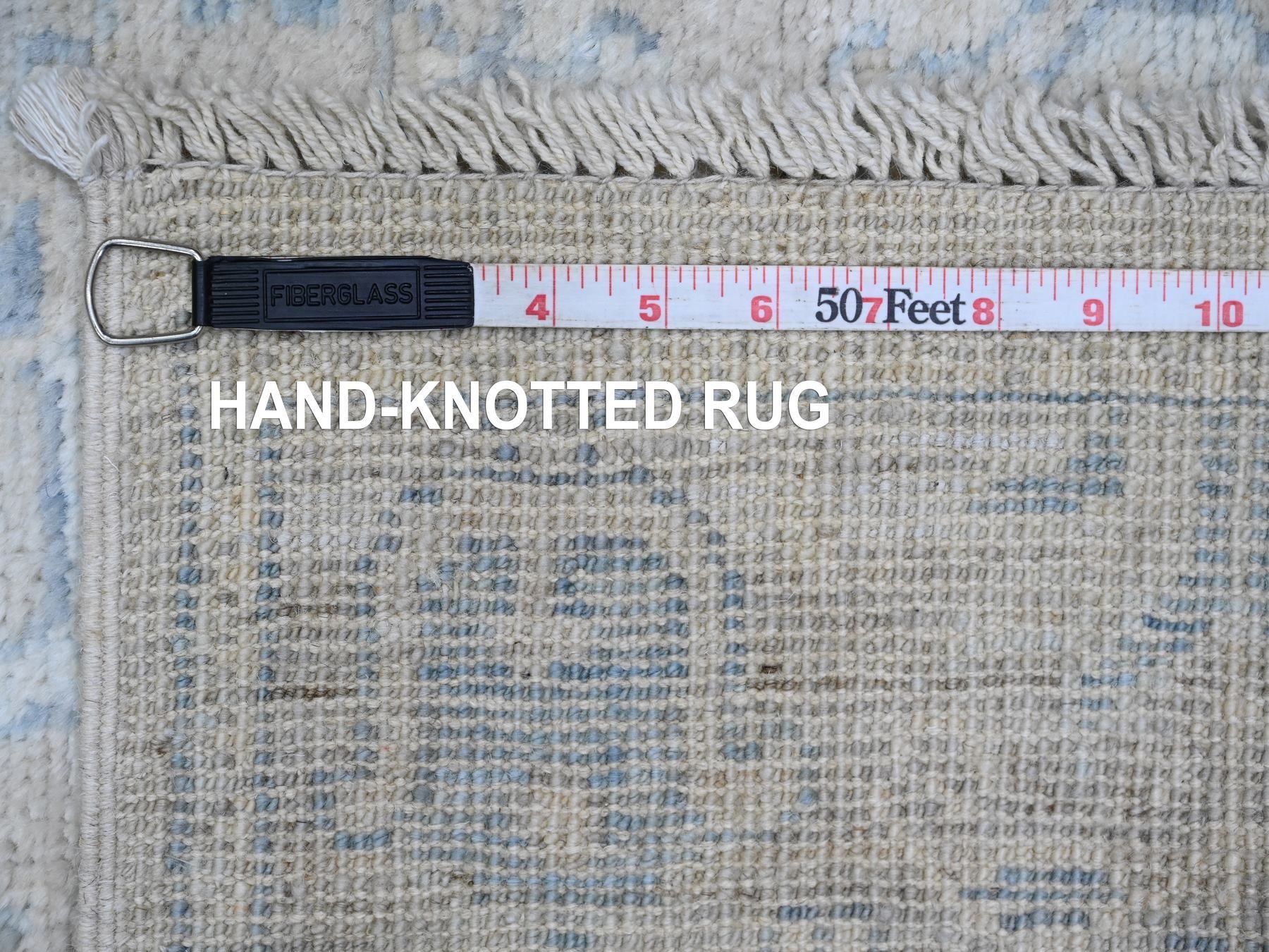 Oushak Oushak hand-knotted wool runner in Ivory & Gray, 2'10" x 10' — SKU O089878 (view 6)