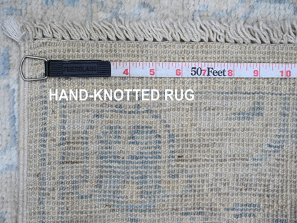 Oushak Oushak hand-knotted wool runner in Ivory & Gray, 2'10" x 10' — SKU O089878 (view 6)