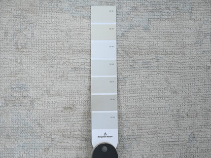 Ivory 2'9" x 7'7" Oushak And Peshawar Hand knotted Wool Rug - Sku: O089893