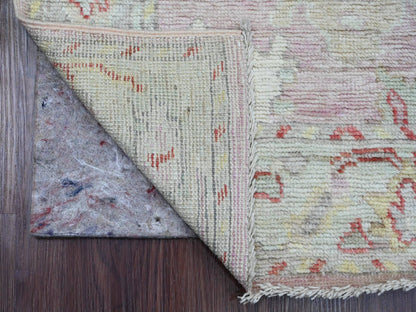 Pink 2'10" x 11'7" Oushak / Peshawar Hand knotted Wool Rug - Sku: O089898