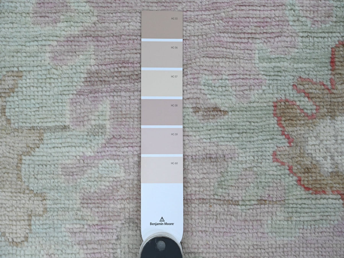 Oushak Oushak hand-knotted wool runner in Pink & Ivory, 2'10" x 11'7" — SKU O089898 (view 3)