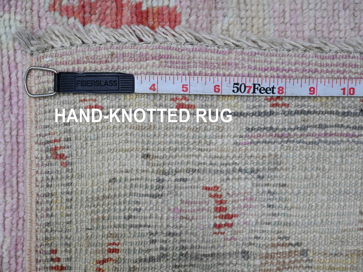 Oushak Oushak hand-knotted wool runner in Pink & Ivory, 2'10" x 11'7" — SKU O089898 (view 6)