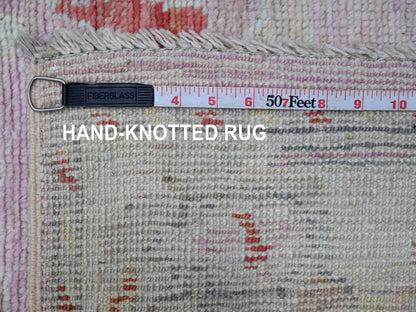 Oushak Oushak hand-knotted wool runner in Pink & Ivory, 2'10" x 11'7" — SKU O089898 (view 6)